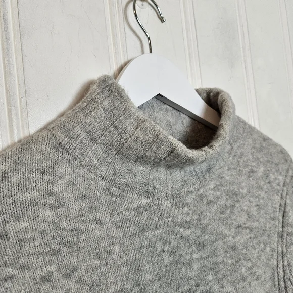 J. Crew Point Sur Gray Mock Neck Merino Wool Alpaca Blend Sweater Womens Size S - Picture 5 of 14